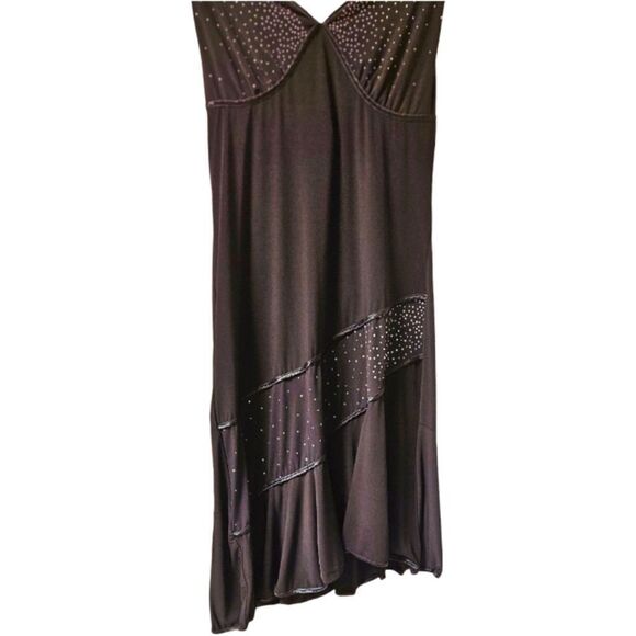 TORRID BLACK  Halter Neck  ASYMMETRICAL dress with embellished silver Studs 16 - Picture 2 of 16